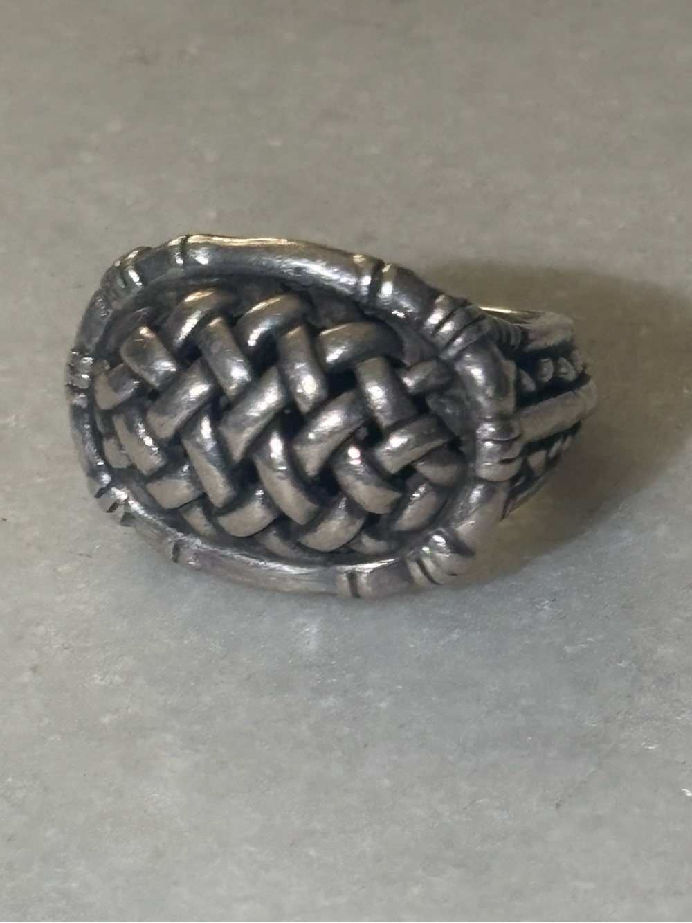 John Hardy Sterling Silver Basket Weave Woven Ring